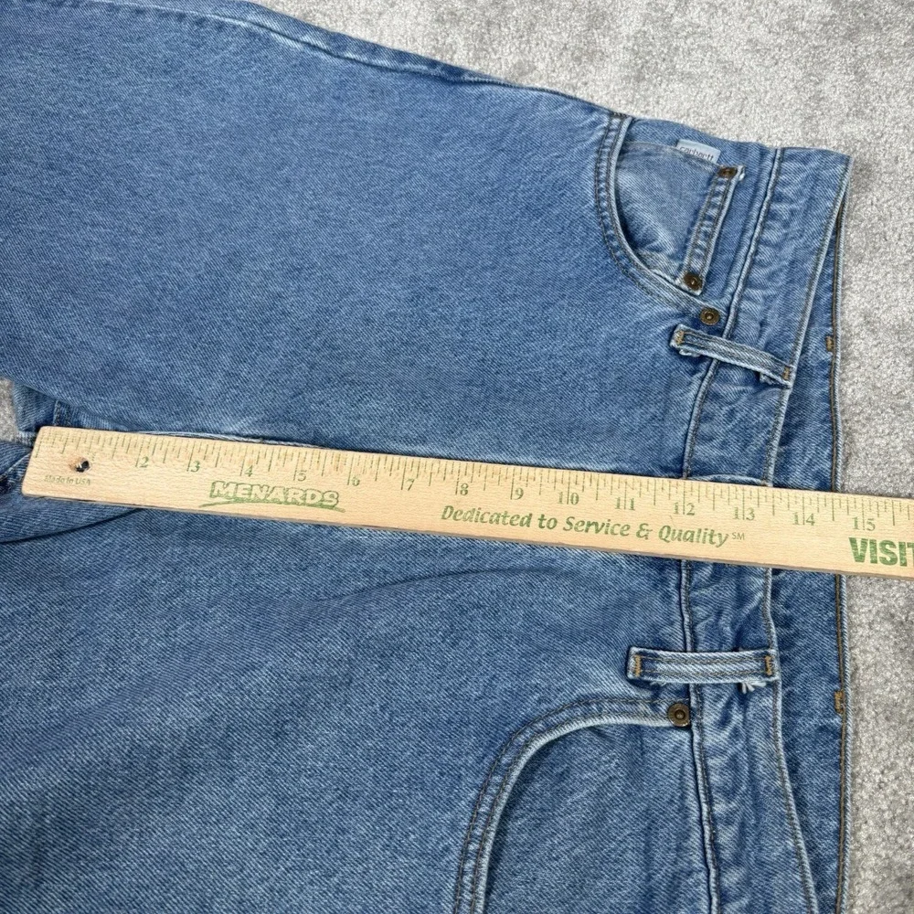 Carhartt Jeans Mens 34x36 Relaxed Blue Denim Cotton Workwear B11 STW Made In USA
